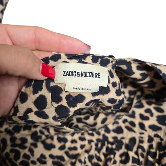 Zadig & Voltaire Rooka Leoapard Print Tiered Dress Size: XS - Picture 4 of 6
